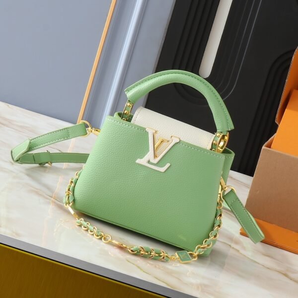 LV Capucines BB Green/White Leather - Bag
