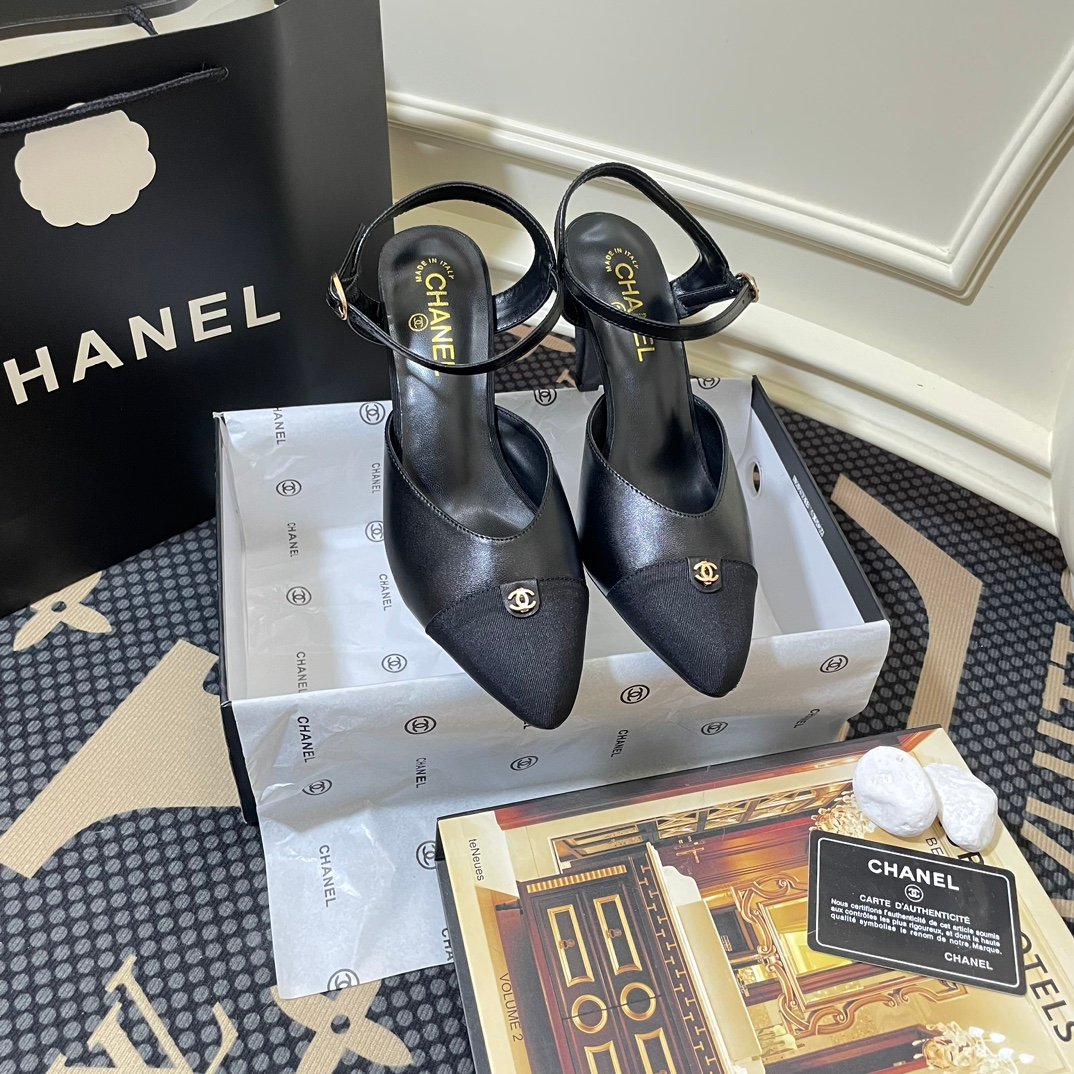CC Slingback Pumps Black Satin - Heels - Image 2