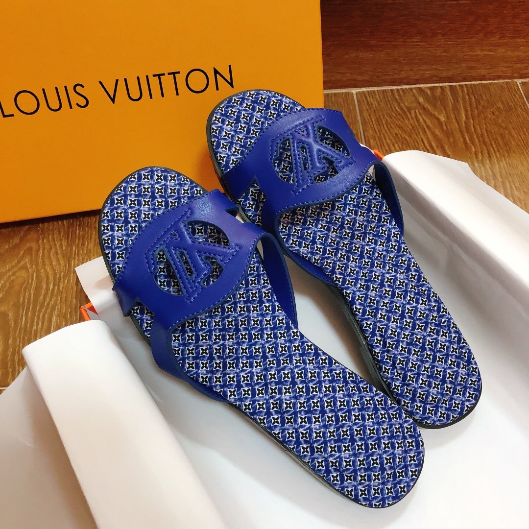 LV Paseo Flat Comfort Sandal Blue Monogram - Sandals - Image 5