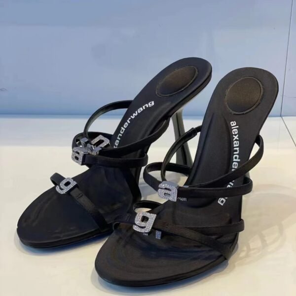 AW Nova Crystal Logo Sandals - Heels