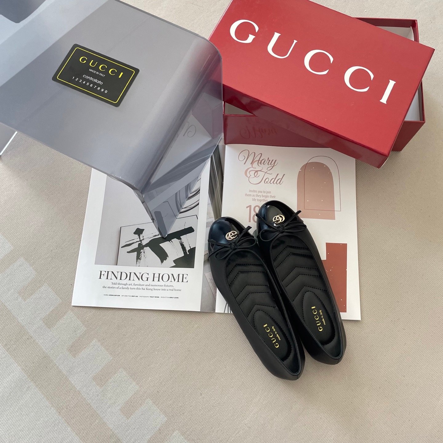 GG GG Marmont Ballet Flats Black Leather - Shoes - Image 7