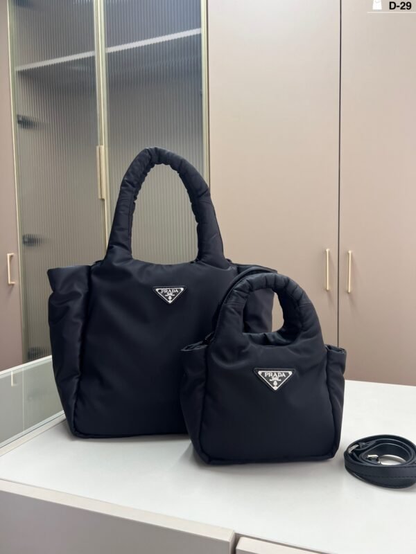 PR Padded Nylon Tote Black Nylon – Borsa