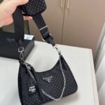 PR Re-Edition 2005 Black Studded Nylon – Borsa
