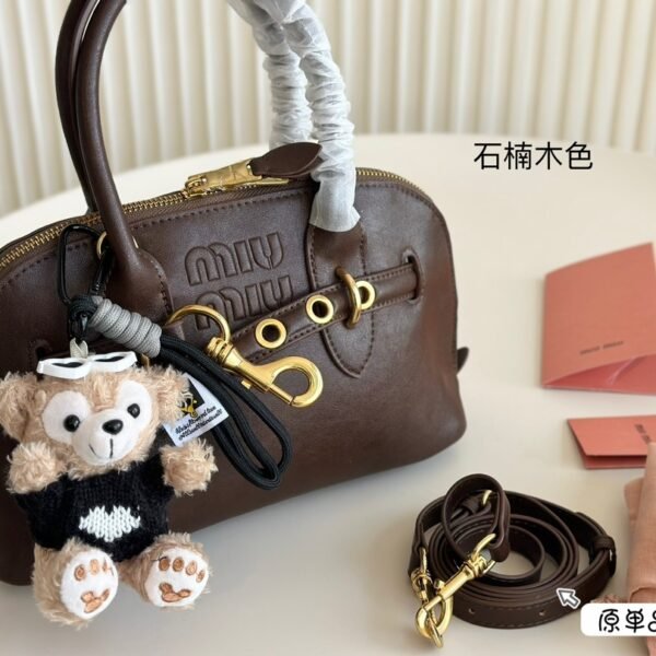 MIU Wander Matelassé Brown/Black Leather - Bag