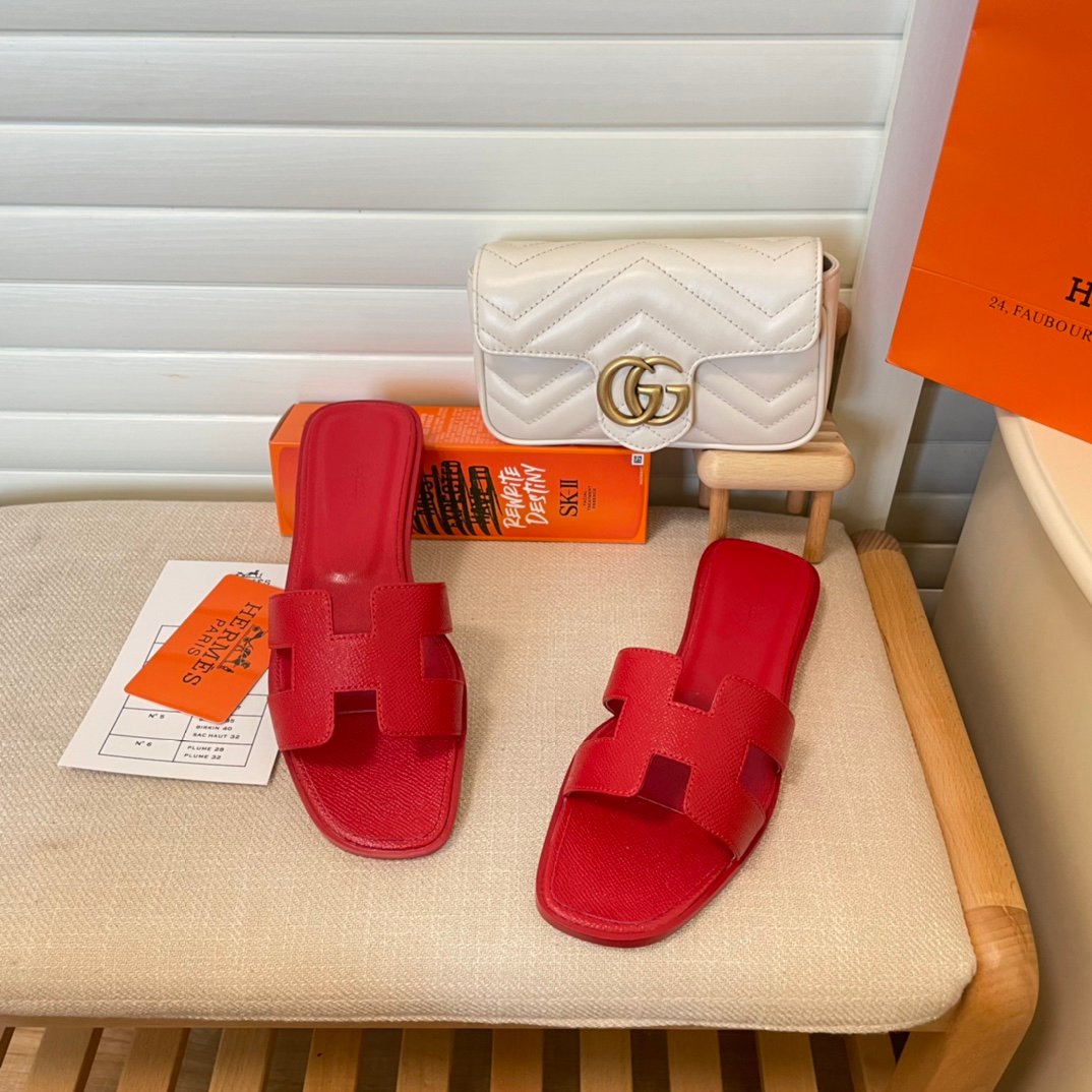 HM Oran Sandals Red Leather - Sandals - Image 2