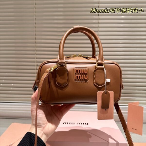MIU Softy Matelassé Small Brown/Black Leather - Bag