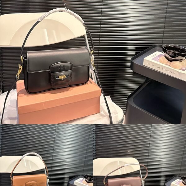MIU Wander Matelassé Black and Tan Leather - Bag