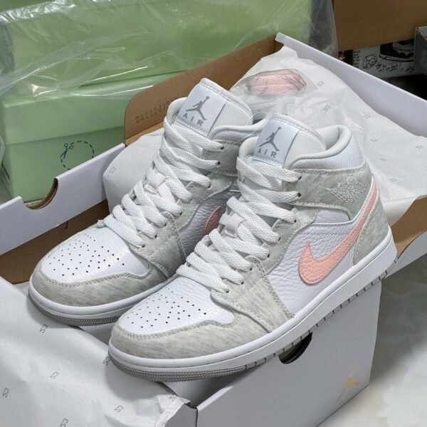 NK Air Jordan 1 Mid SE White/Pink - Sneakers