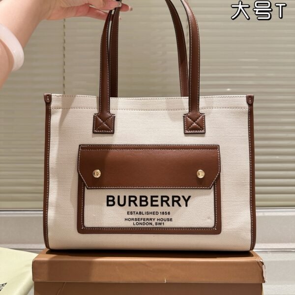 BBR Title Vintage Check and Leather Large Beige/Brown - Bag