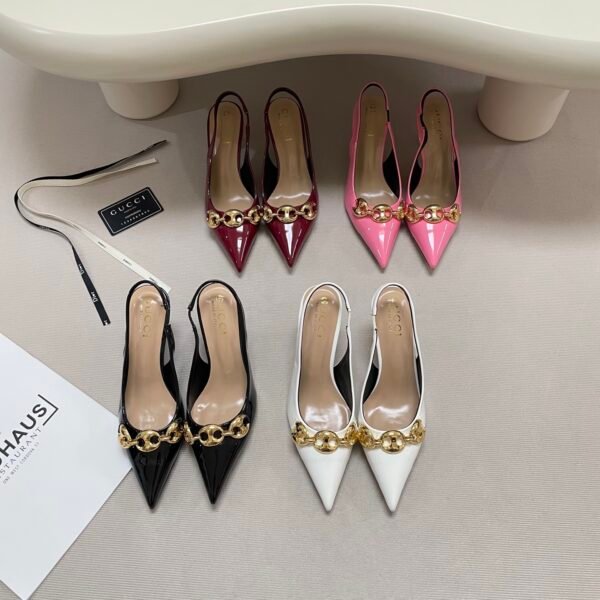 GG Slingback Pump with Horsebit Patent Leather - Heels