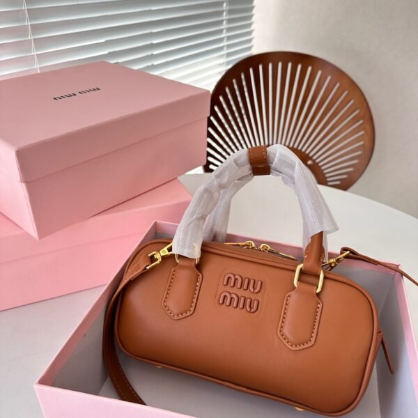 MIU Wander Matelassé Brown Leather - Bag