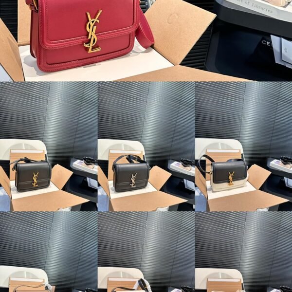 YSL Solferino Medium Red Leather - Bag