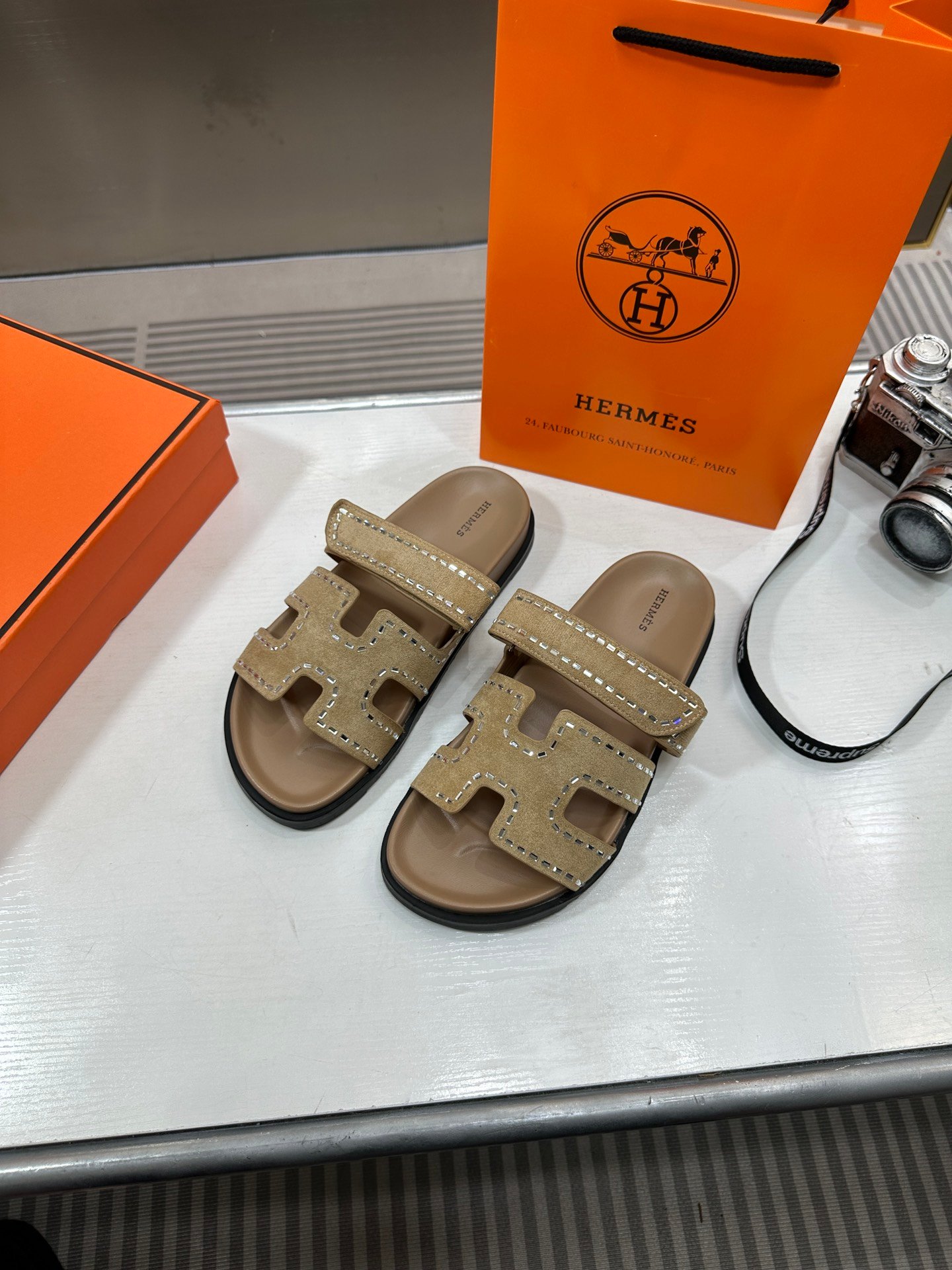 HM Chypre Sandals Beige Suede - Sandals