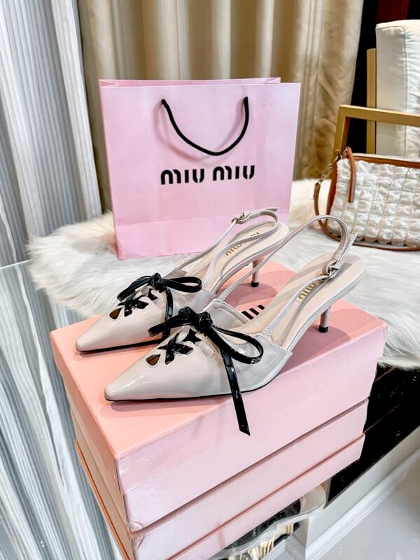 MIU Patent Leather Slingback Pumps – High Heels