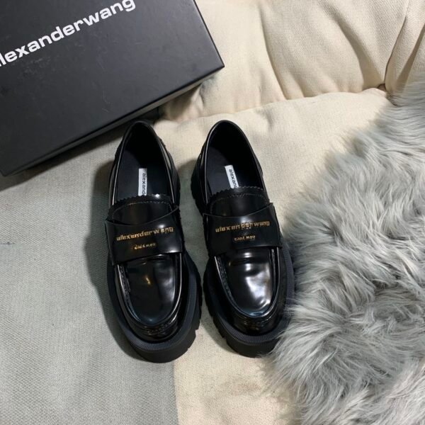 BAL Carter Lug Sole Loafers Black Leather - Shoes
