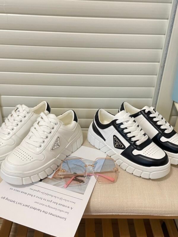 PR Downtown White/Black Leather – Baskets – Blanc