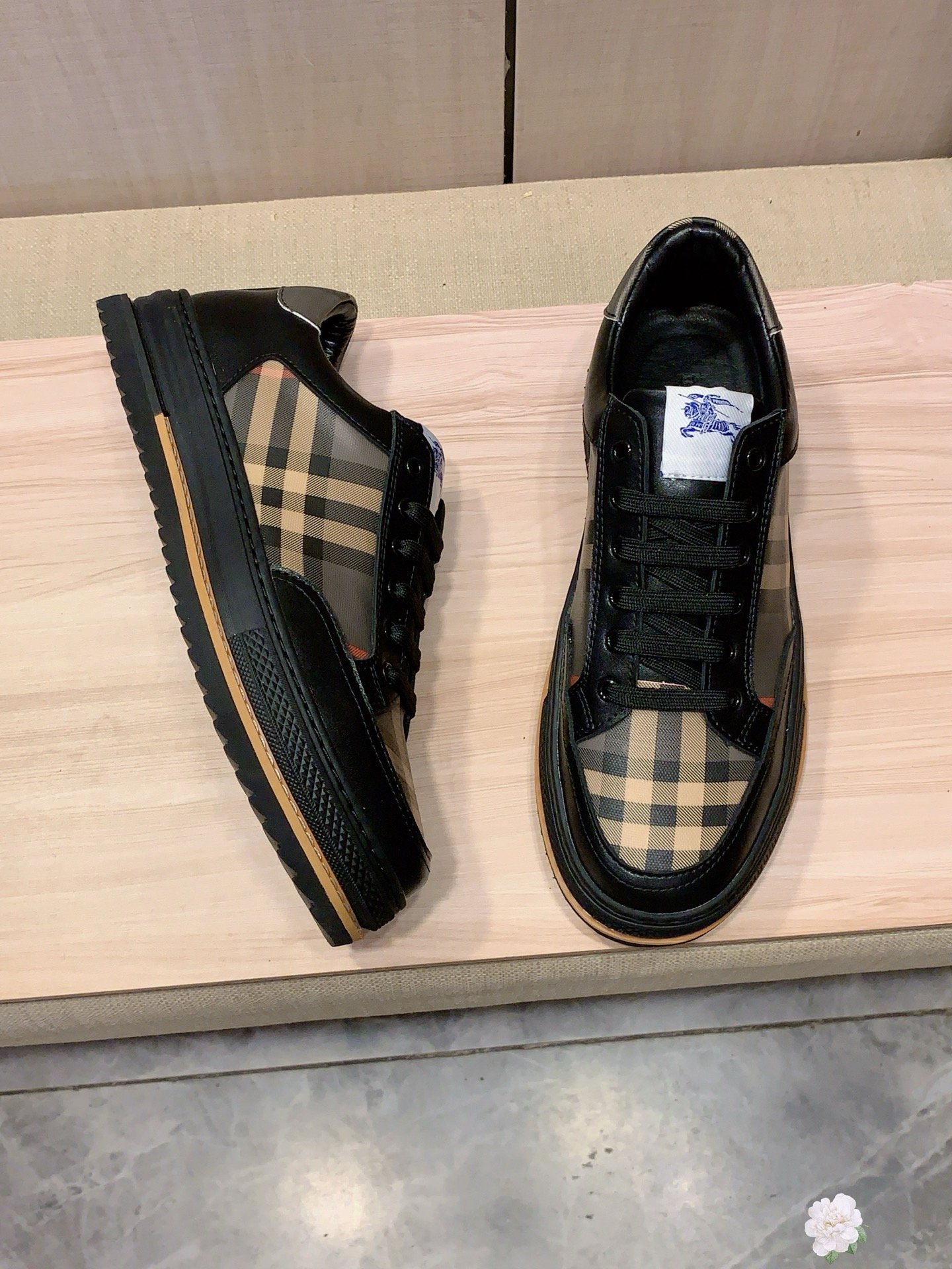 BBR Vintage Check Sneakers Black/Beige - Sneakers - Image 5