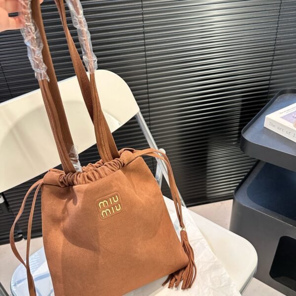 MIU Wander Matelassé Brown Suede - Bag