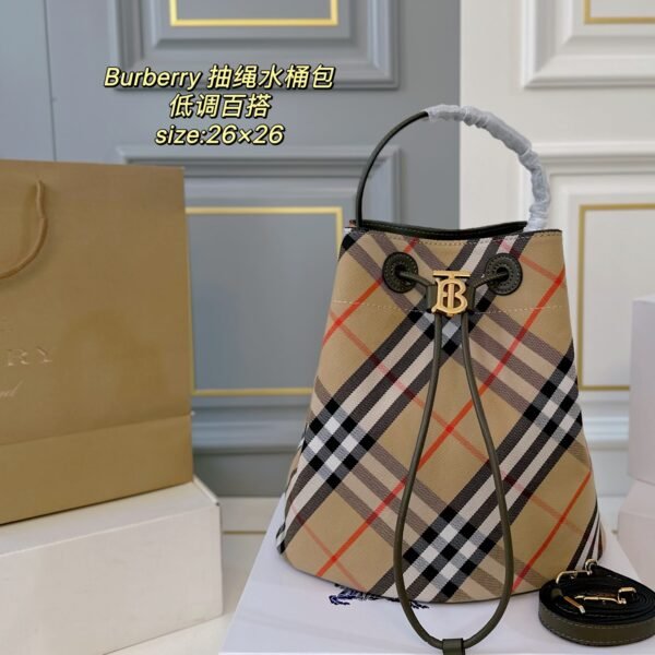 BBR TB Bucket Bag Checked Canvas - Bag