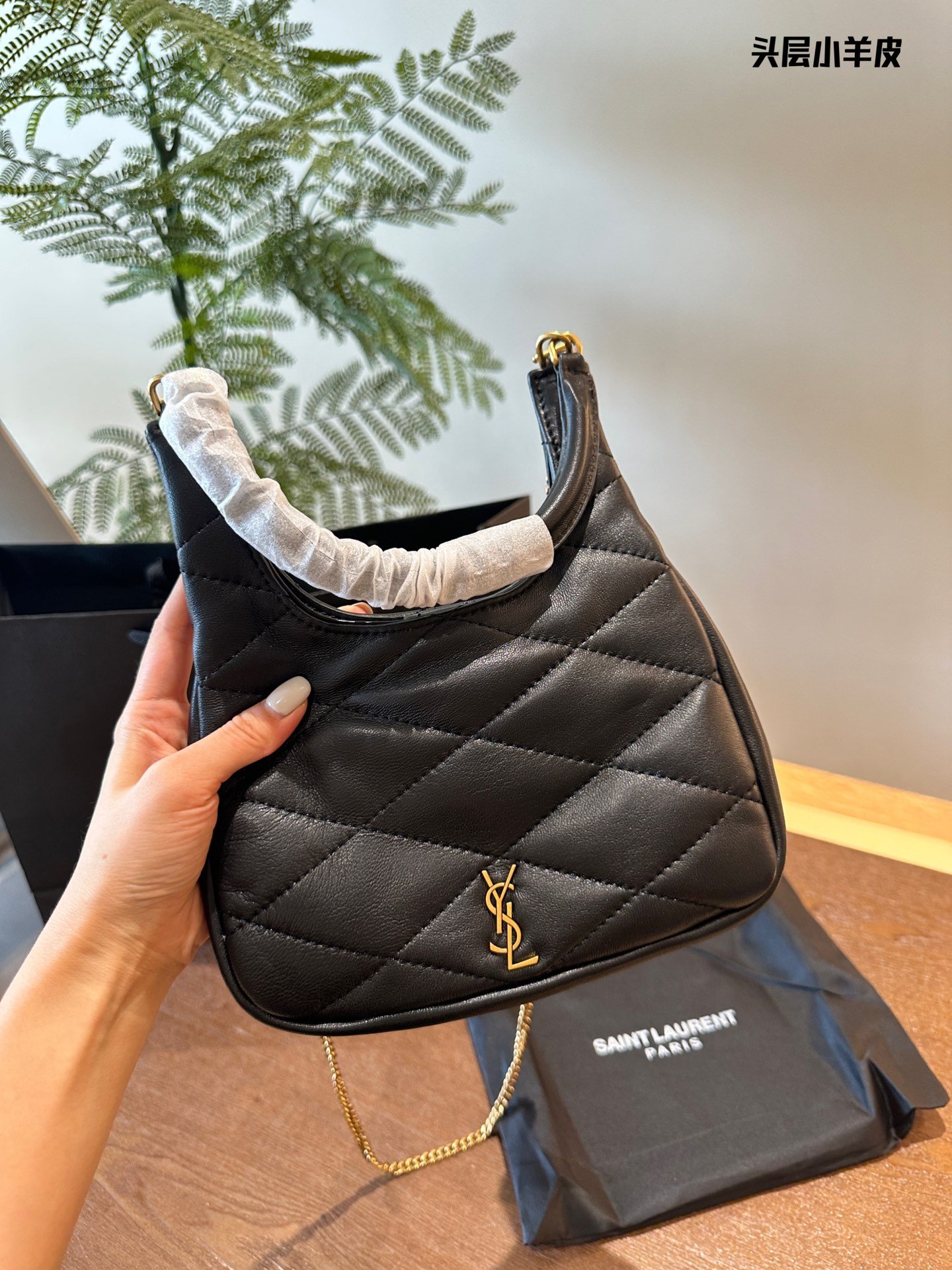YSL Le 5 à 7 Hobo Small Black Leather - Bag - Image 9