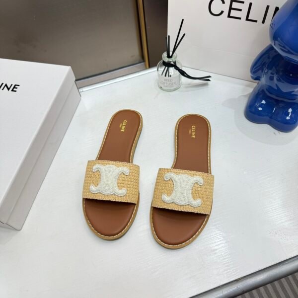 CEL Triomphe Raffia Slides - Slides