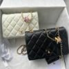 CC Classic Flap Enamel CC Black/White Leather - Bag