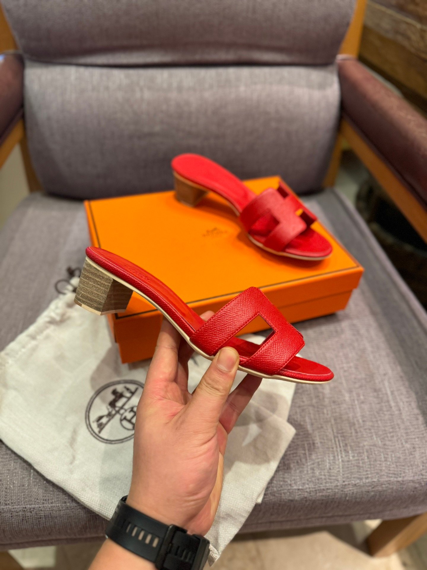 HM Oran Sandals Red Suede - Sandals - Image 5