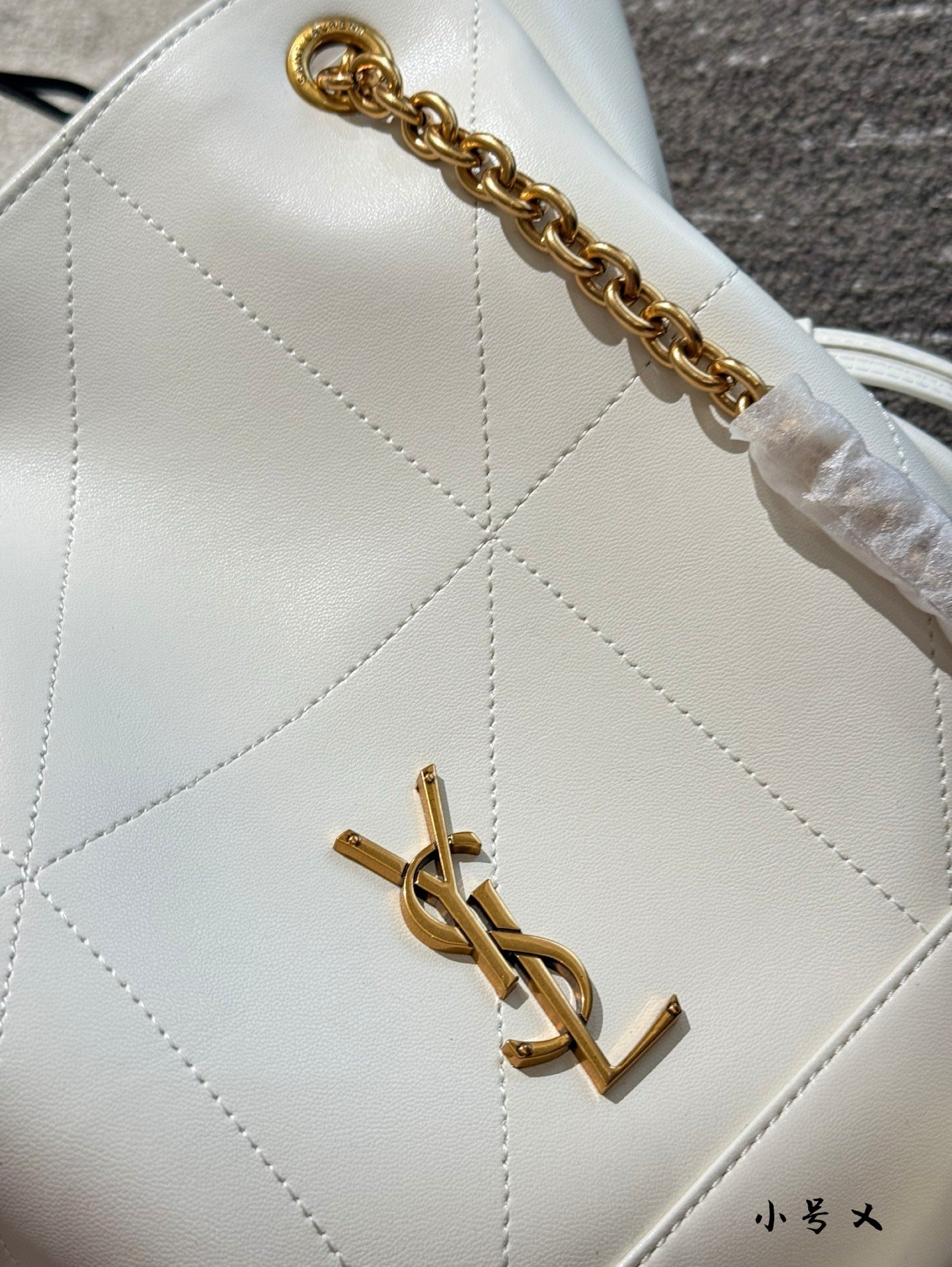 YSL Jamie Black/White Leather - Bag - Image 6