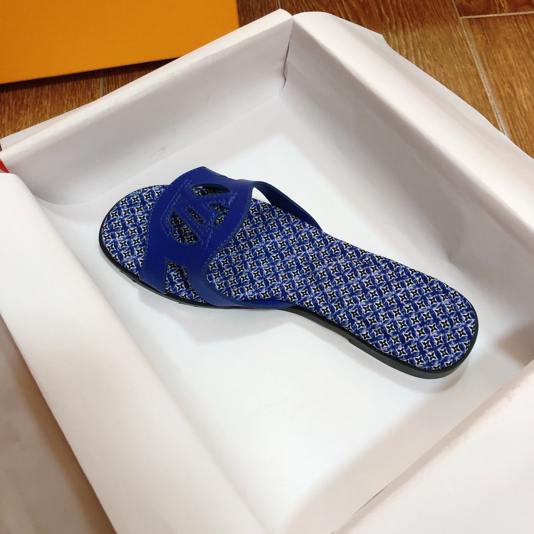 LV Paseo Flat Comfort Sandal Blue Monogram - Sandals - Image 4