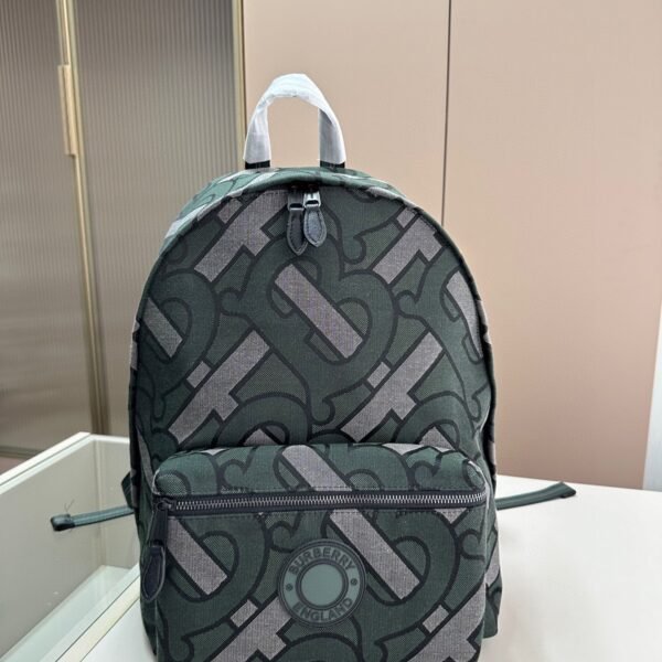 BBR Monogram Stripe E-Canvas Backpack Green/Black - Backpack