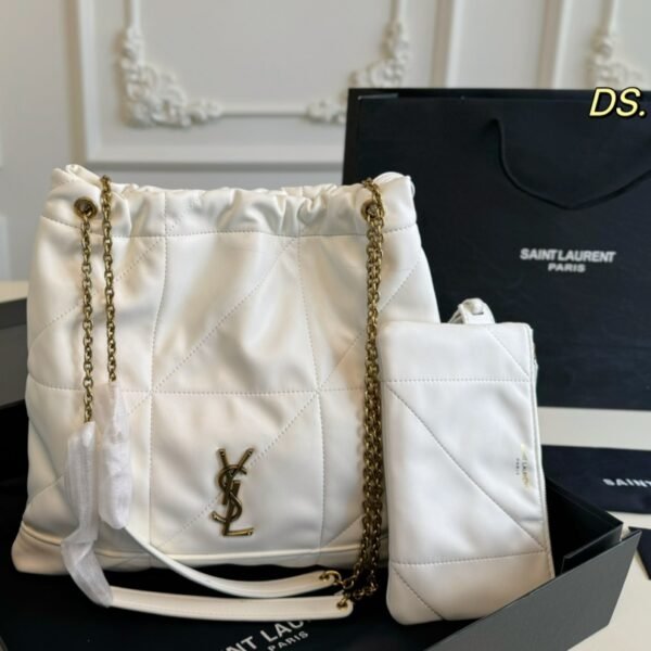 YSL Jamie Puffer White Leather - Bag