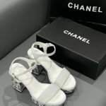 CC Rhinestone Chunky Heel Sandals – Heels