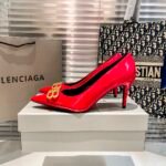 BAL BB Pointy Toe Pumps Red Patent Leather – Heels