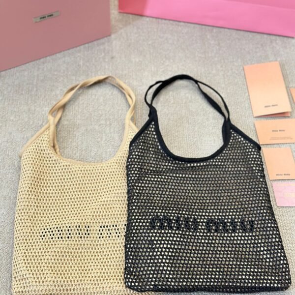 MIU Net Bag Black and Beige - Bag