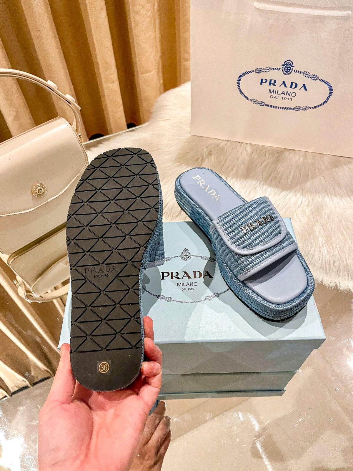 PR Woven Raffia Slides – Claquettes — 8