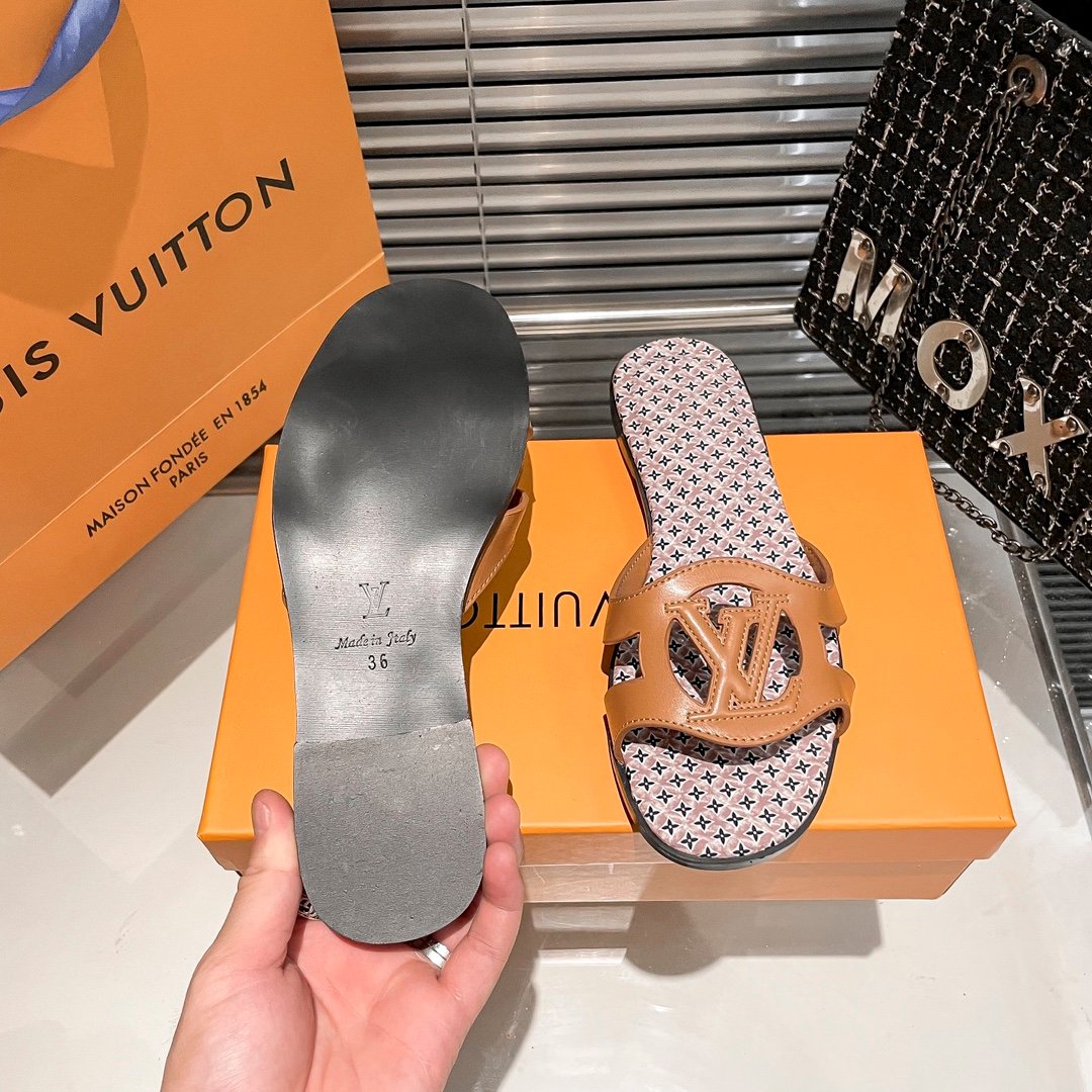 LV Paseo Flat Comfort Sandal Tan Monogram Canvas - Sandals - Image 8
