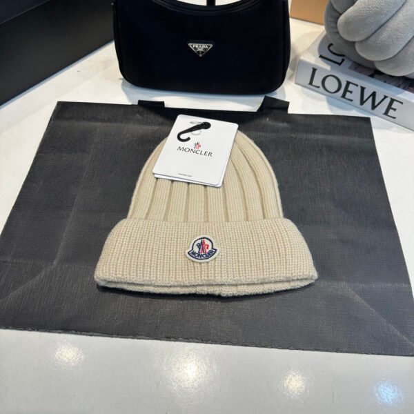 MCL Ribbed Wool Beanie Beige - Hat