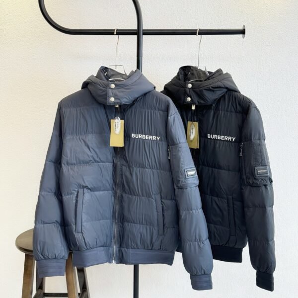 BBR Camden Hooded Puffer Jacket Black and Blue - Jacket