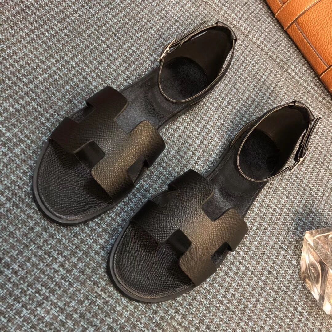 HM Oran Sandals Black Leather - Sandals - Image 5