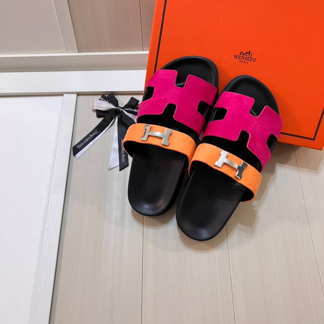 HM Izmir Sandals Orange/Pink Suede - Sandals - Image 9