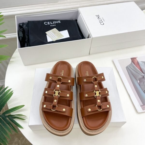 CEL Triomphe Sandals Tan Leather - Sandals