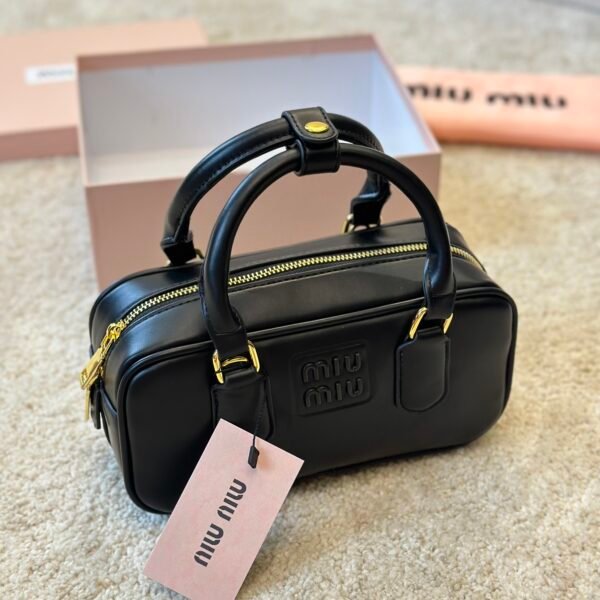 MIU Wander Matelassé Black Leather - Bag