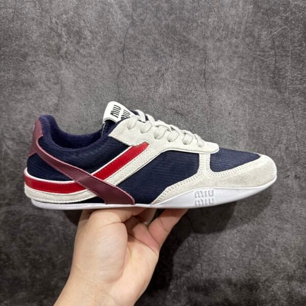 MIU Bellalily Navy/Red Suede - Sneakers