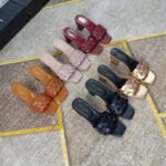 YSL Cassandra Woven Leather Mules – Slides