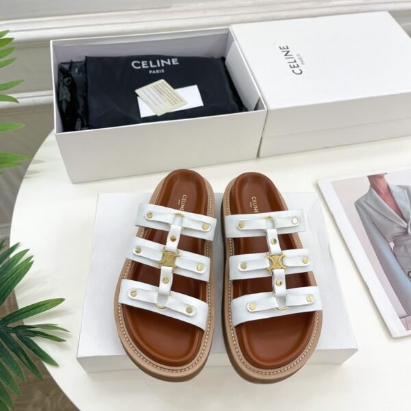 CEL Triomphe Sandals White Leather - Sandals