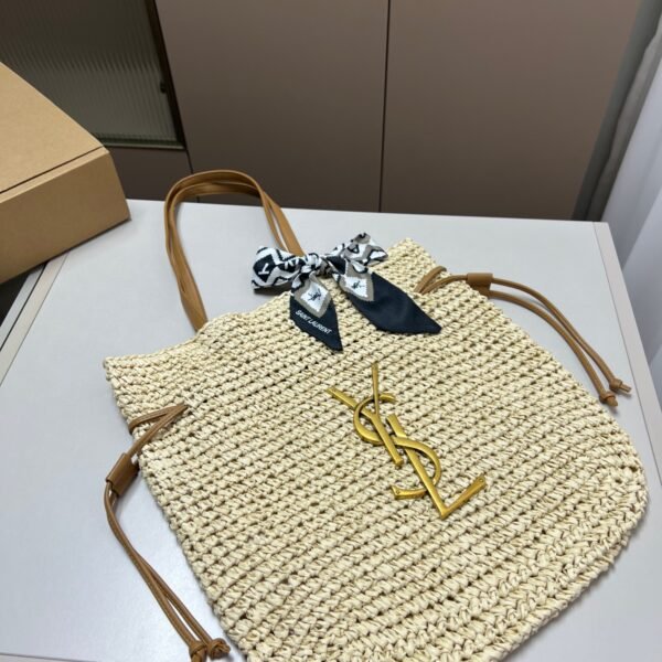 YSL Panier Medium Raffia - Bag