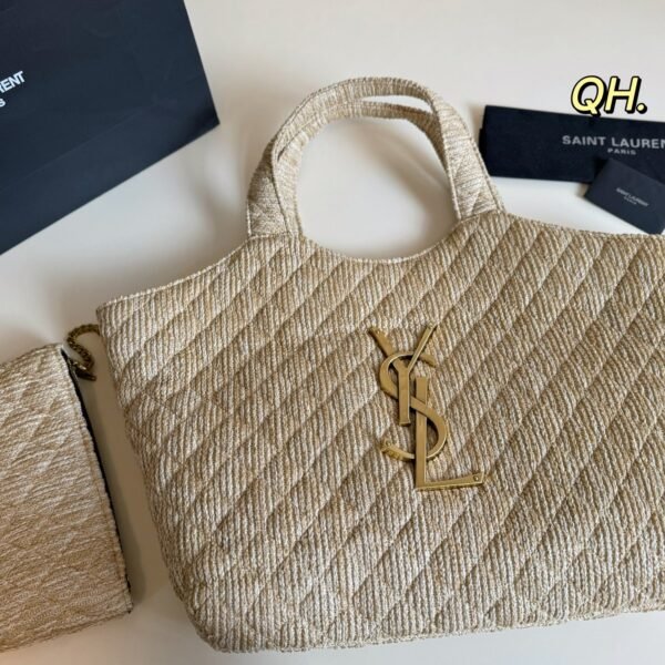 YSL ICARE Maxi Shopping Bag Raffia - Bag