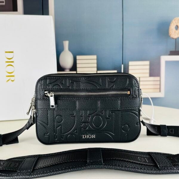 CD CDTravel Camera Bag Black Oblique Embossed Leather - Bag