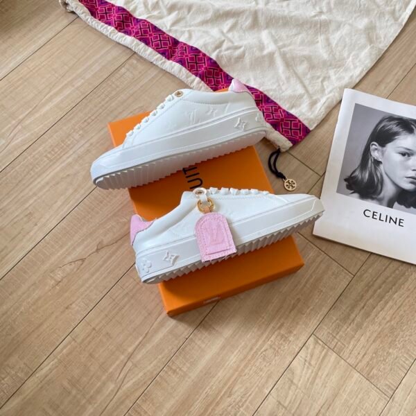 LV Time Out Sneaker White/Pink Leather - Sneakers
