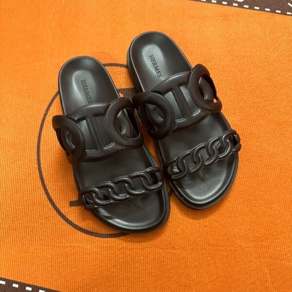 HM Chypre Black Leather - Slides